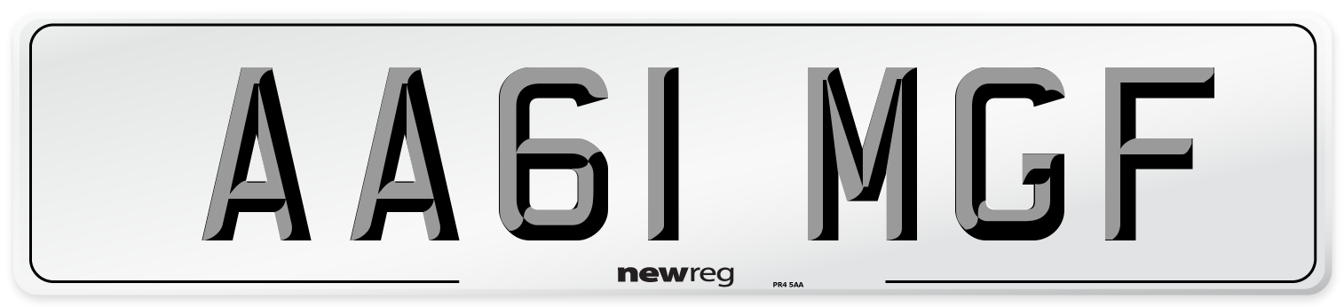 AA61 MGF Number Plate from New Reg